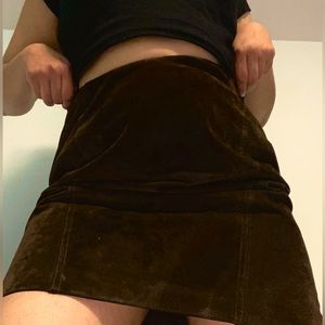 Vintage Brown Suede Pencil Skirt